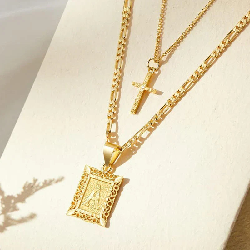 Sola™ - Collana con Iniziali Incrociate in Oro - Set