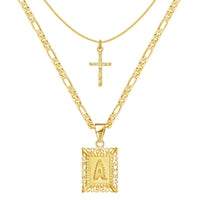 Sola™ - Collana con Iniziali Incrociate in Oro - Set