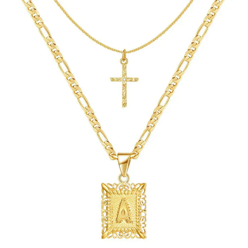 Sola™ - Collana con Iniziali Incrociate in Oro - Set