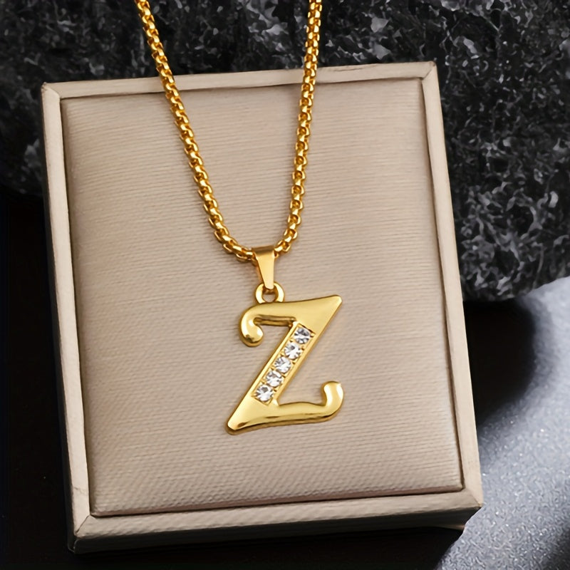 Collana con Iniziale in Cristallo | Oro