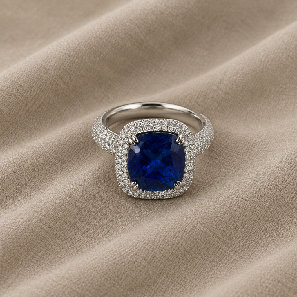 Splendente Anello in Argento con Zaffiro