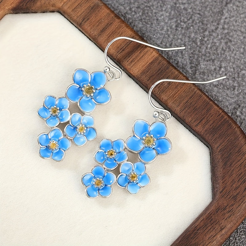 Orecchini Pendenti Vintage Bohemien in Smalto Blu