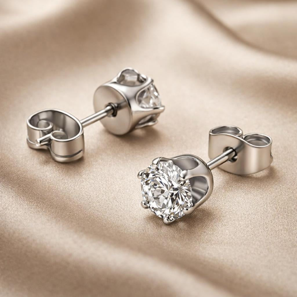 Orecchini in zirconia e oro bianco