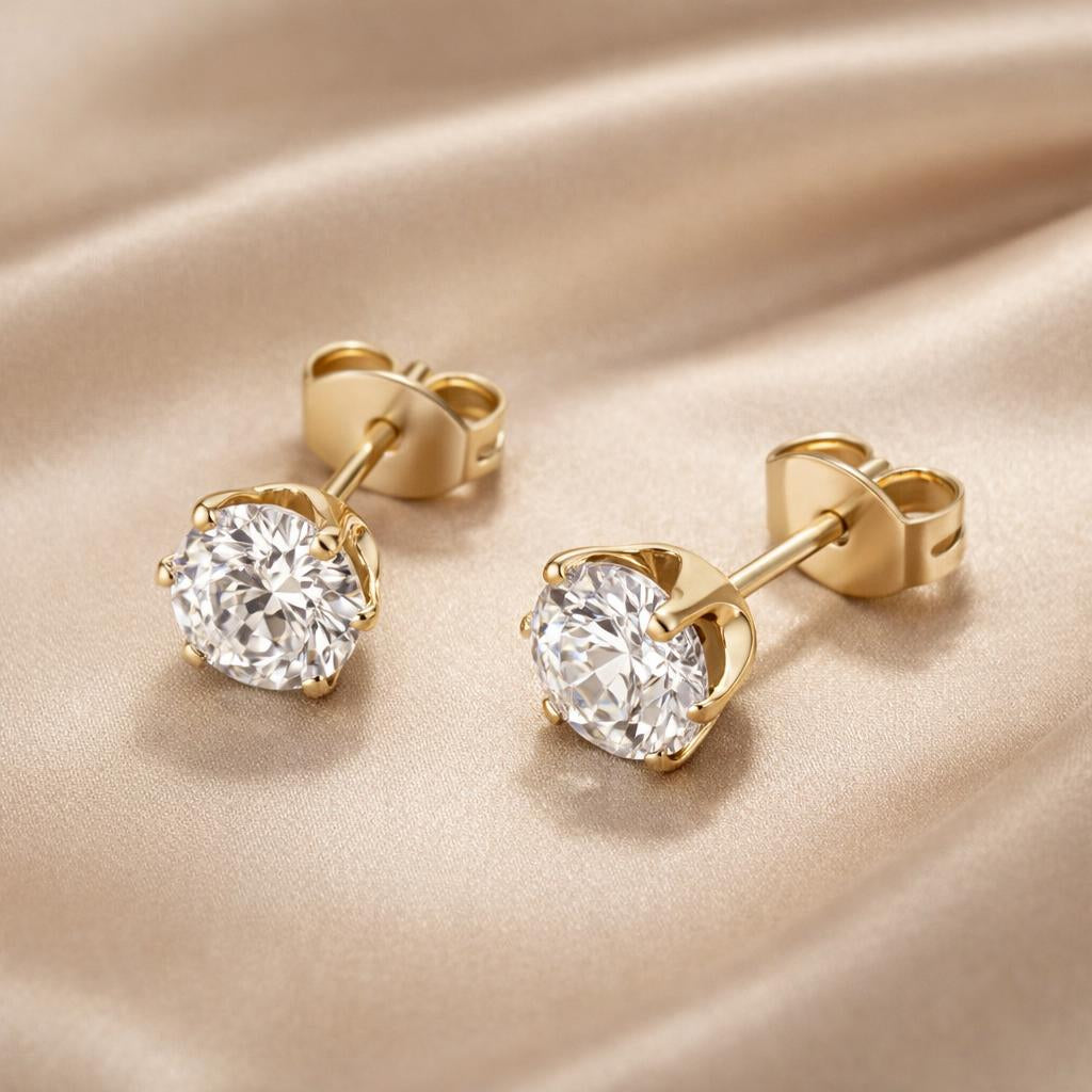 Orecchini in zirconia e oro bianco