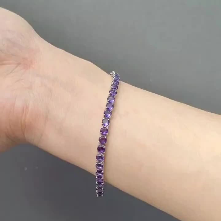 Braccialetto Tennis in Cristallo Zirconia Viola Boho