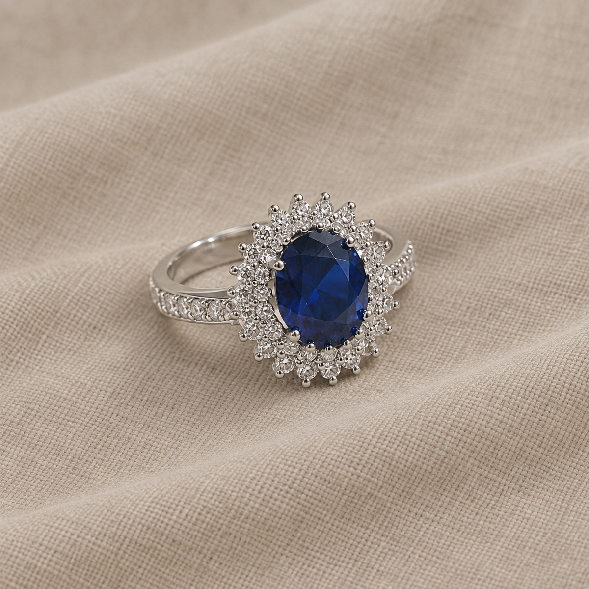 Esclusivo Anello in Argento con Cubo Blu