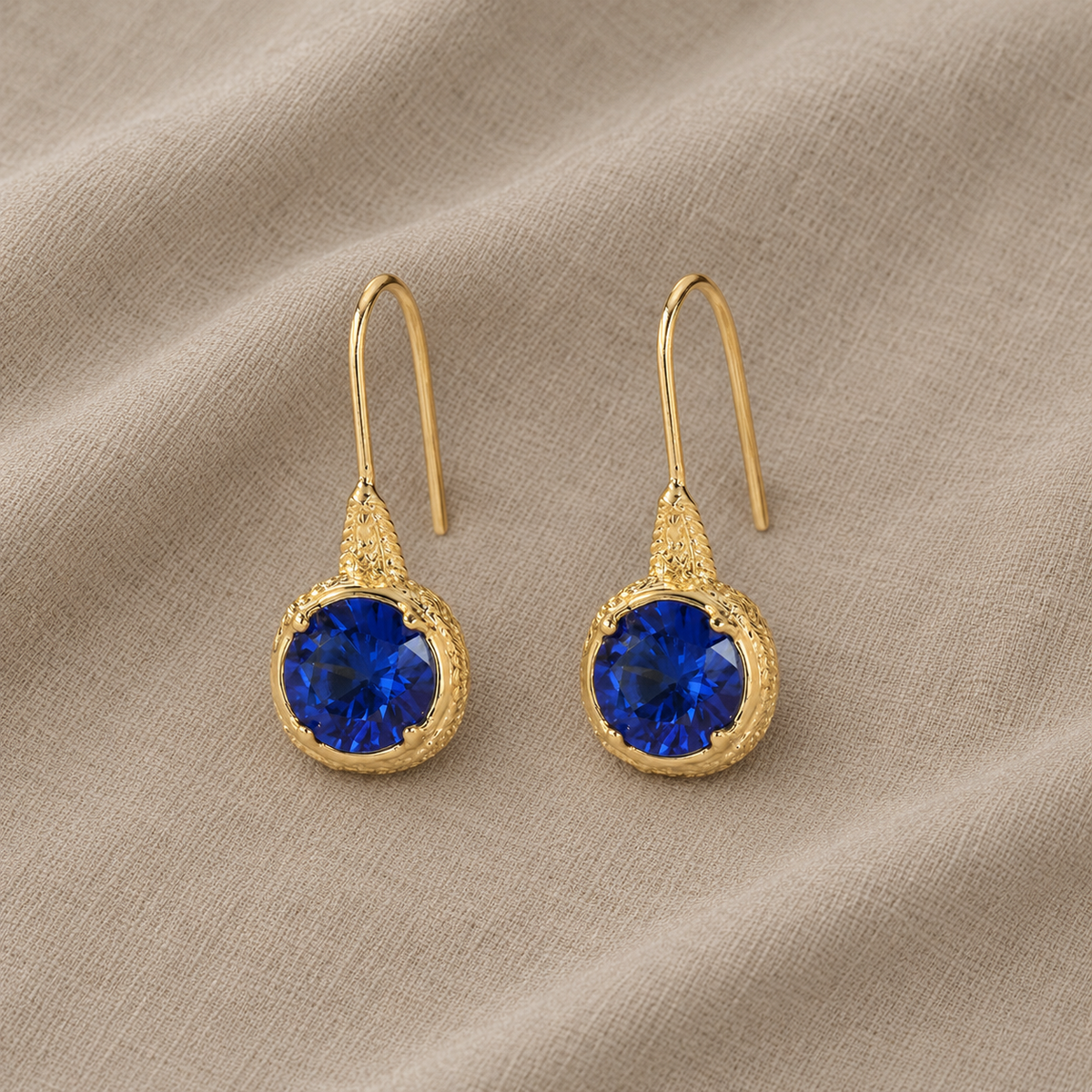 Orecchini Pendenti Vintage in Blu Zaffiro