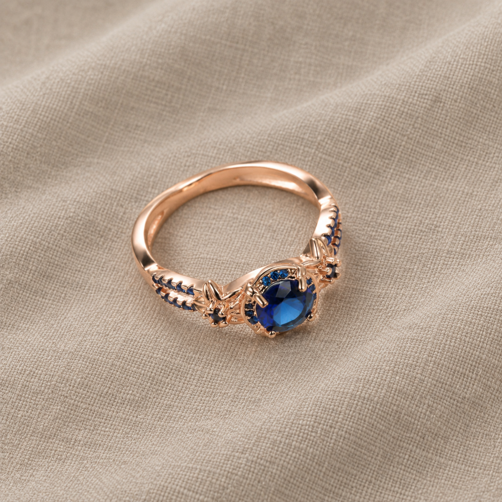 Anello vintage in oro con zaffiro