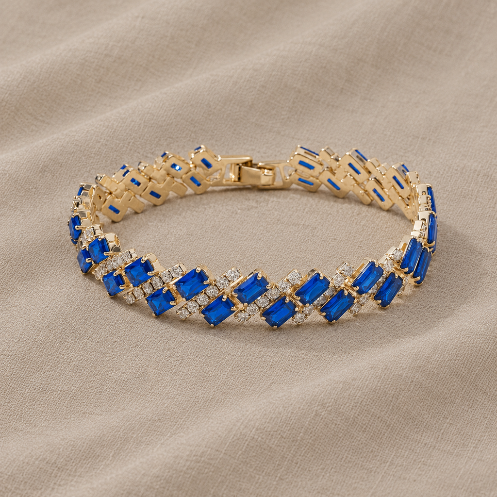 Cintura geometrica in oro con zaffiri