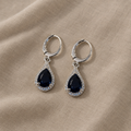Orecchini Pendenti con Cristalli Blu