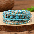 Set di Braccialetti Vintage Bohemien in Turchese