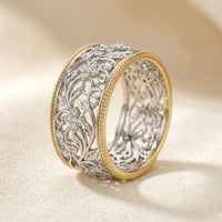 Dianella™ - Elegante Anello Bicolore in Argento e Oro