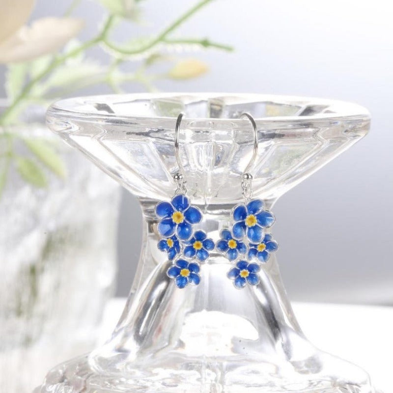 Orecchini Pendenti Vintage Bohemien in Smalto Blu