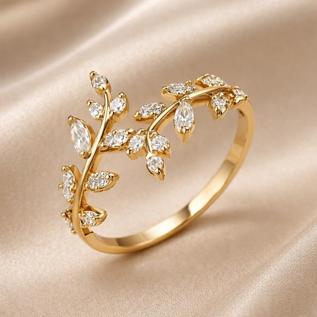 Anello in zirconia color oro bianco di Rank