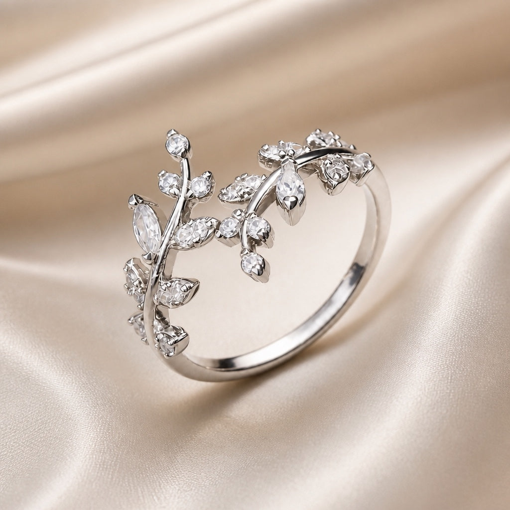 Anello in zirconia color oro bianco di Rank