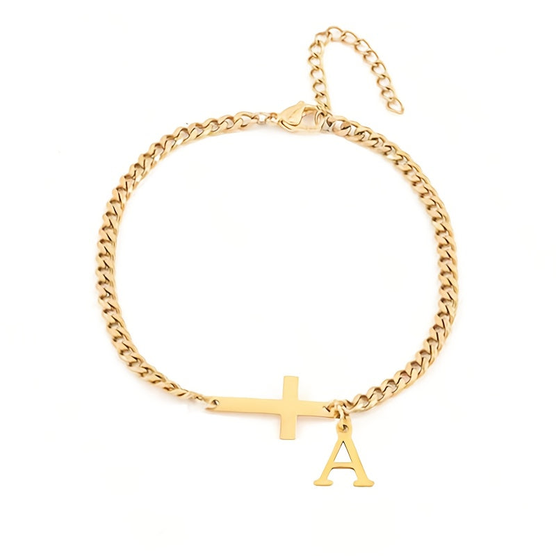 Bracciale Iniziale Croce | Oro