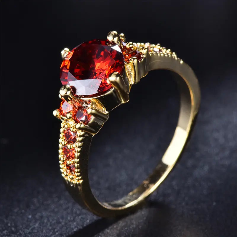 Anello Halo in Oro e Rubino