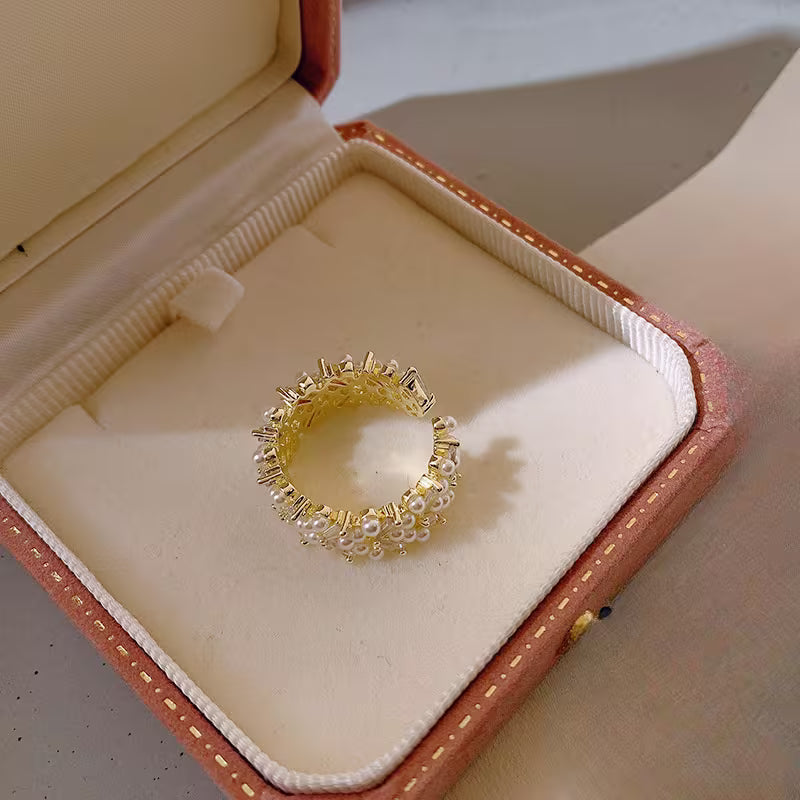 Anello Premium Foglia di Perla
