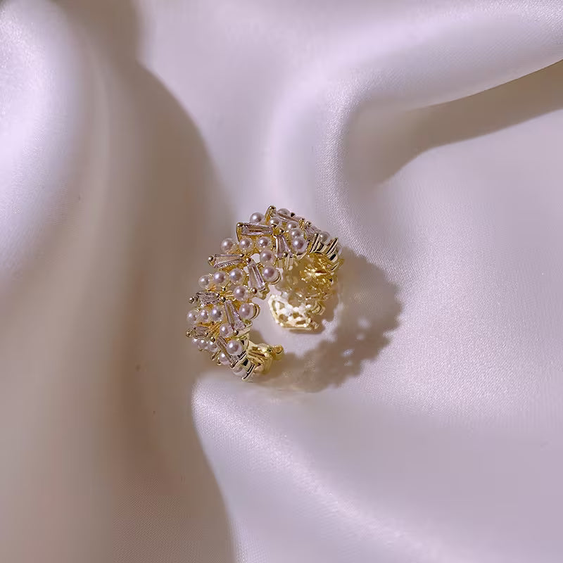 Anello Premium Foglia di Perla