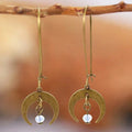 Orecchini Pendenti a Luna Distress Vintage Bohemien