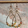 Orecchini a Goccia d'Acqua in Rame Vintage Bohemien