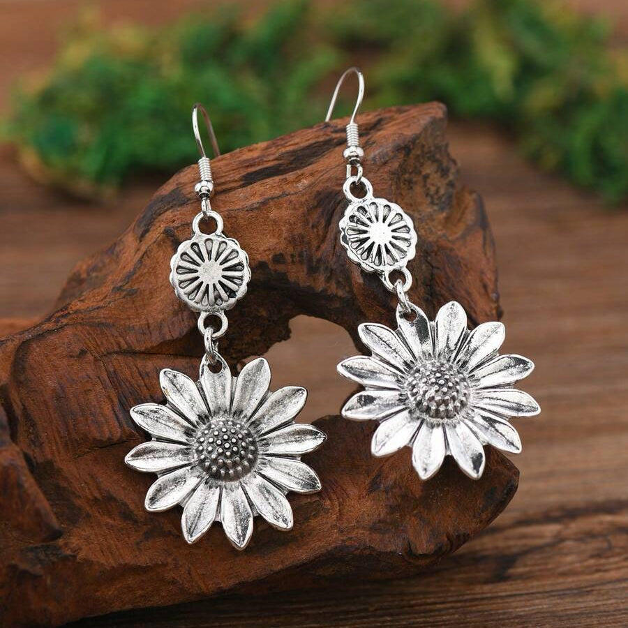 Orecchini a pendente con girasole Boho