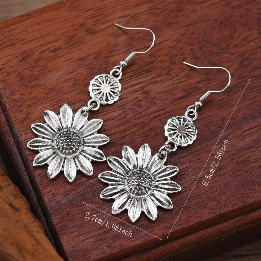 Orecchini a pendente con girasole Boho
