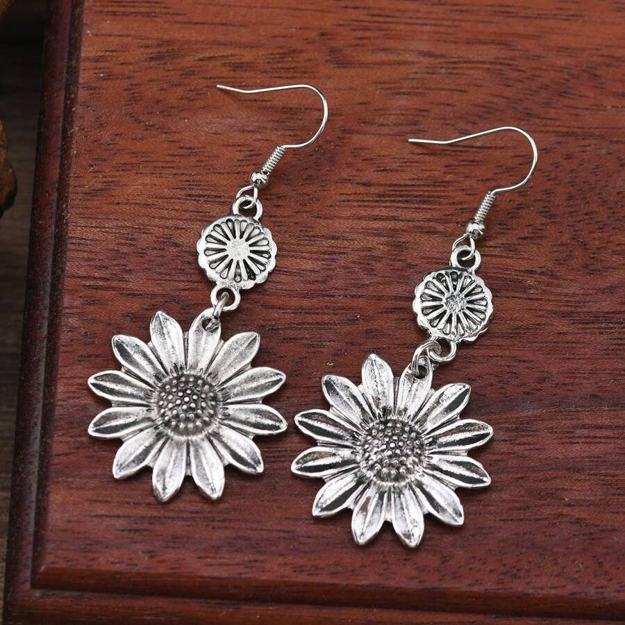 Orecchini a pendente con girasole Boho