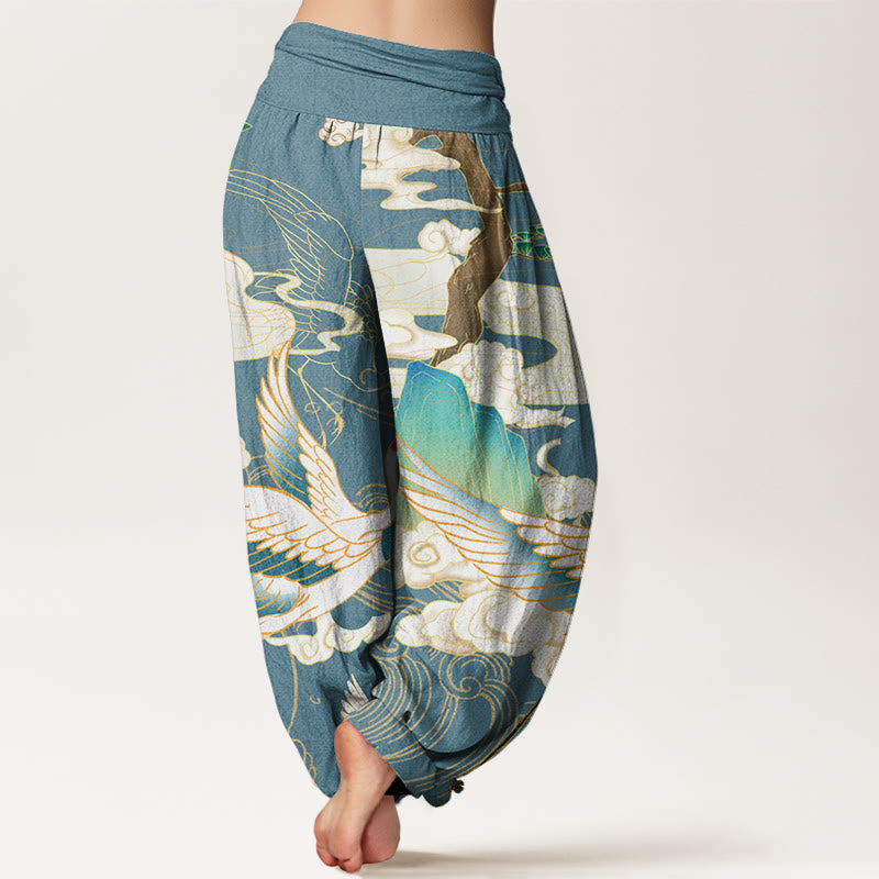 Aureline™ – Pantaloni Design con Gru Fortunata