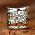 Anello Vintage Bohemien Lungo Placcato Argento