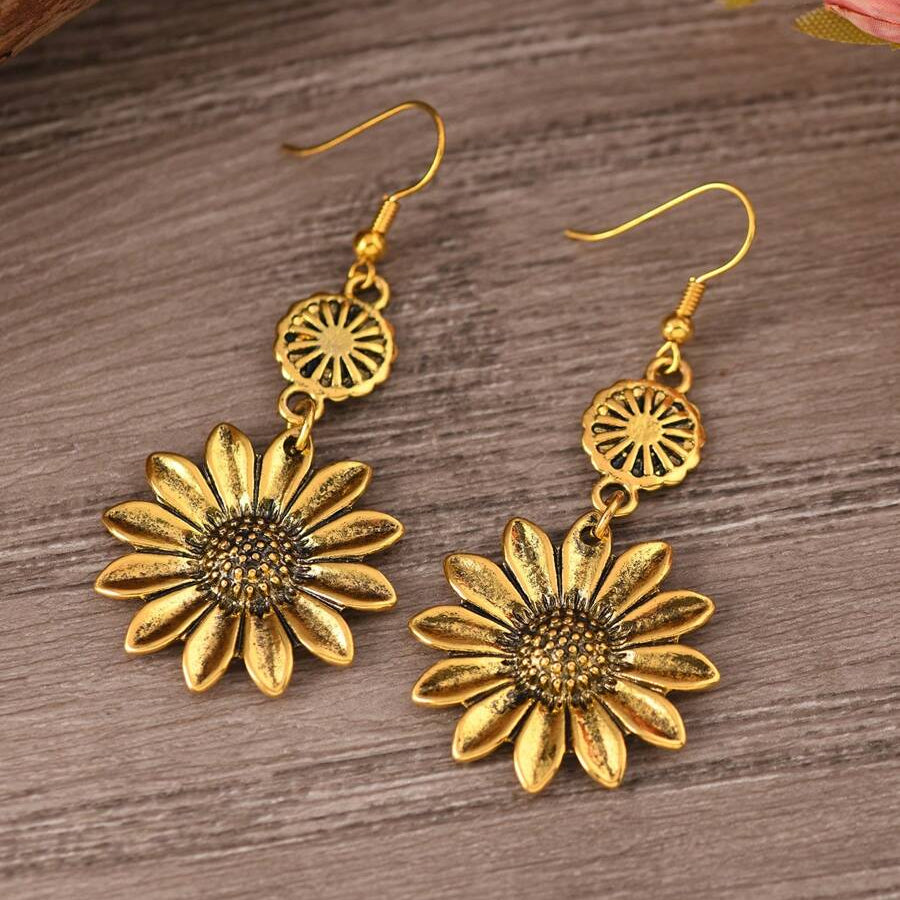 Orecchini a pendente con girasole Boho