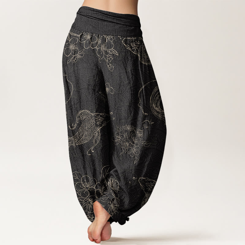 Seraline™ - Pantaloni con Motivo Koi