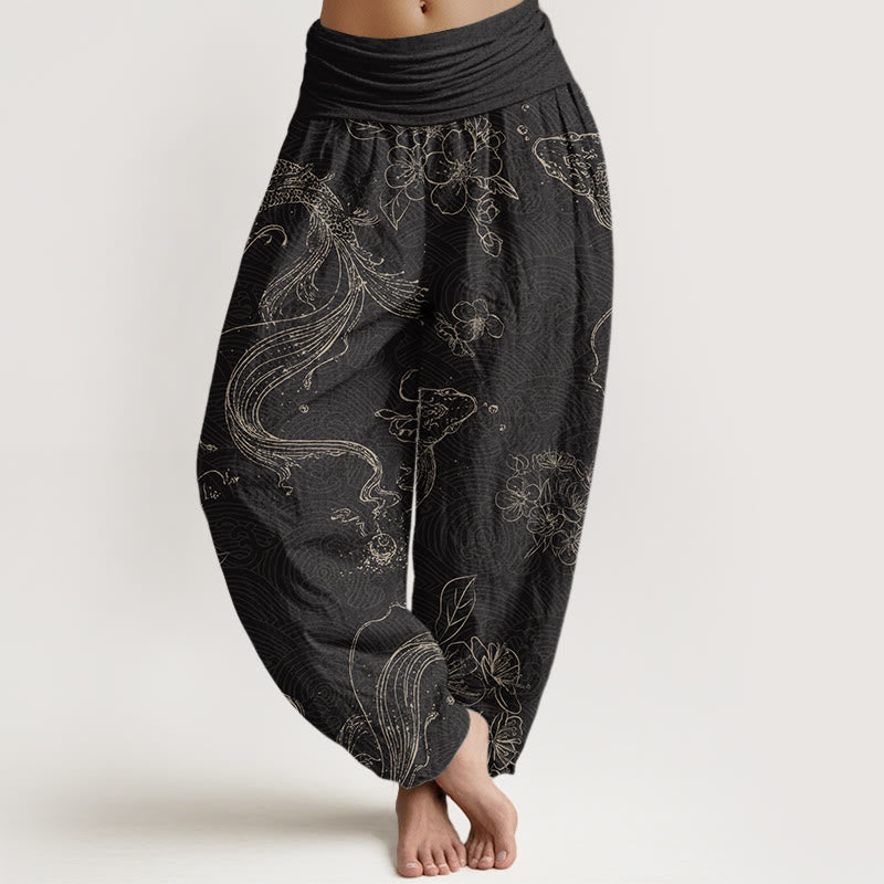 Seraline™ - Pantaloni con Motivo Koi