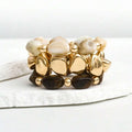 Bracciale Bohemien Retro Geometrico in Acrilico Spesso con Perline