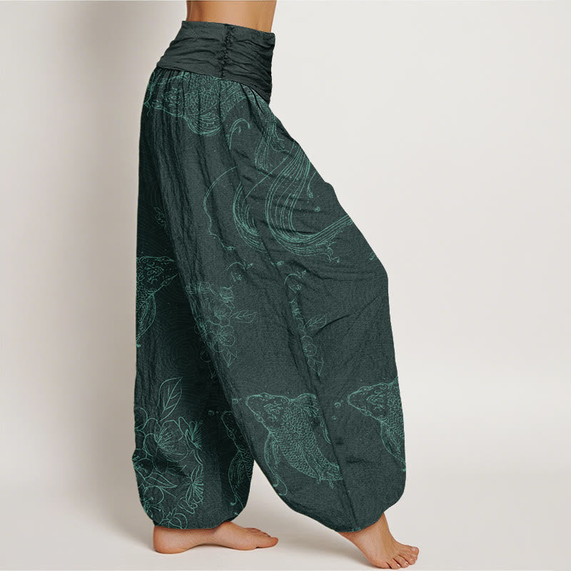 Seraline™ - Pantaloni con Motivo Koi