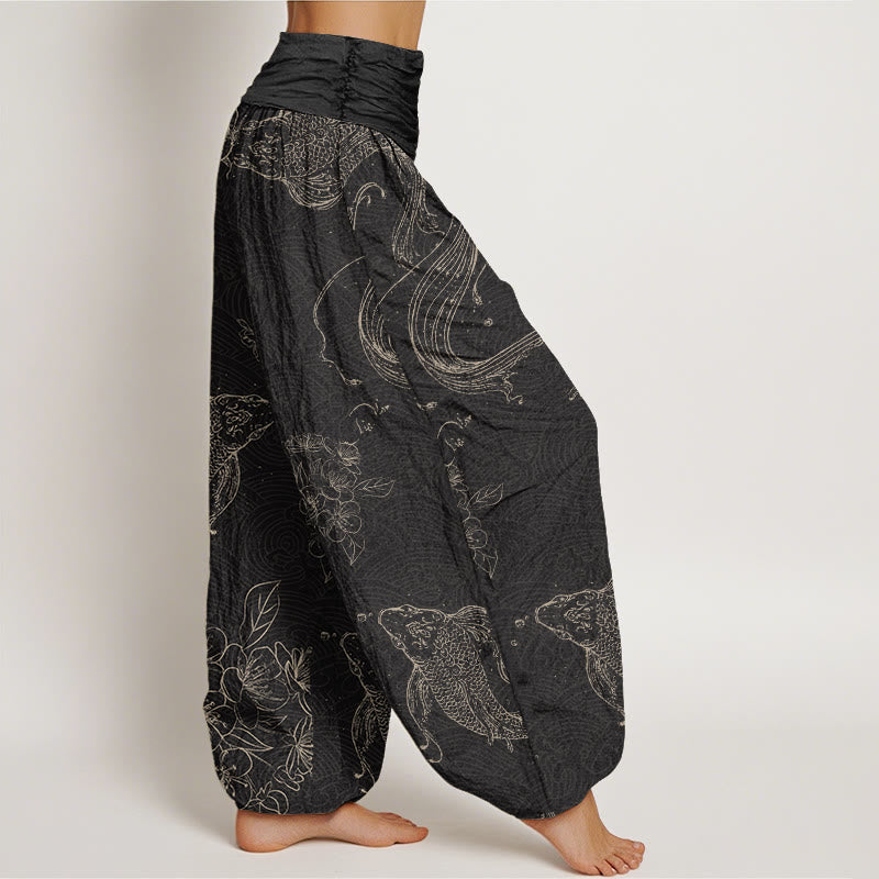 Seraline™ - Pantaloni con Motivo Koi
