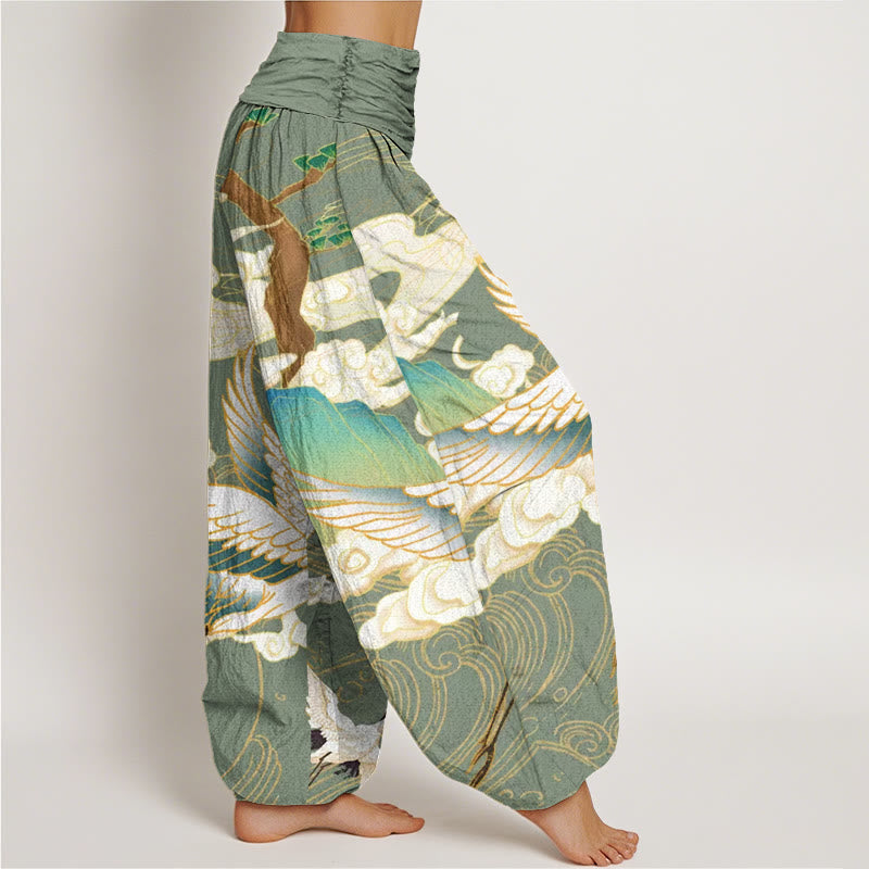 Aureline™ – Pantaloni Design con Gru Fortunata
