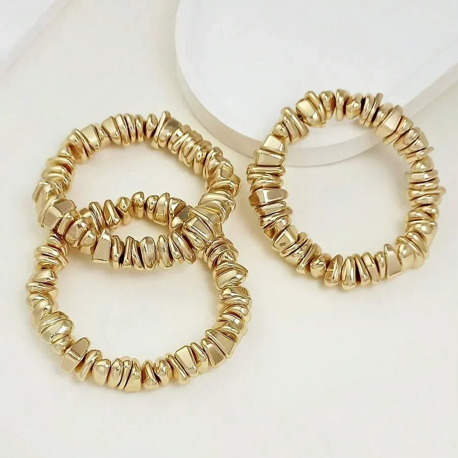 Bracciale Bohemien Retro Geometrico in Acrilico Spesso con Perline
