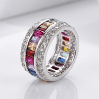 Anello Arcobaleno in Argento con Pietre Preziose
