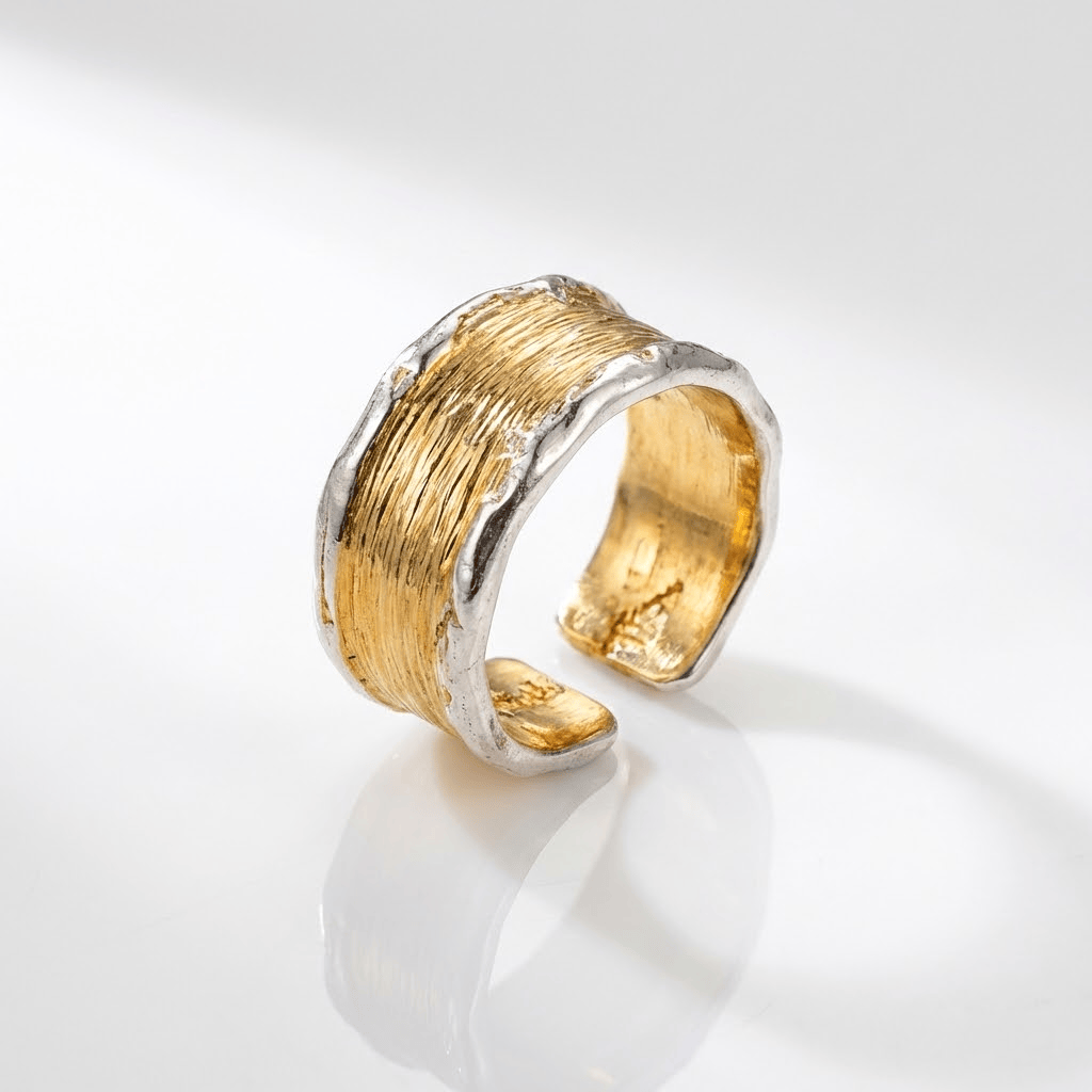 Zelia™ - Anello bicolore in oro e argento