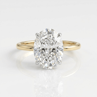 Neria™ - Anello Solitario con Diamante Ovale