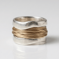 Riva™ - Anello artigianale in argento e oro