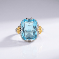 Anello Retrò in Oro con Acquamarina