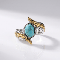 Anello Bohemiano in Argento e Oro con Turchese