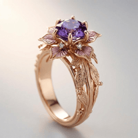 Vessa™ - Anello Flora in Oro e Viola