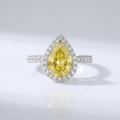 Olia™ - Anello halo con diamante giallo a goccia
