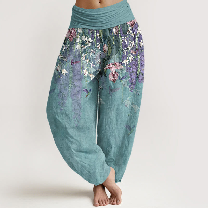 Elanora™ - Pantaloni Floreali con Uccelli