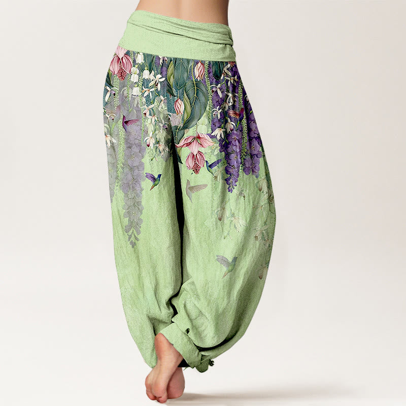 Elanora™ - Pantaloni Floreali con Uccelli