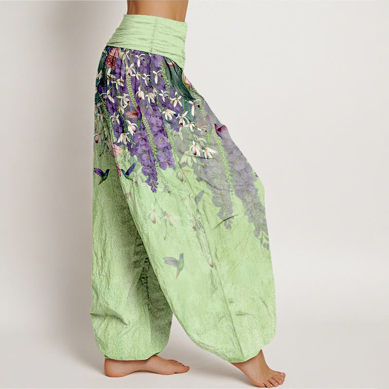 Elanora™ - Pantaloni Floreali con Uccelli