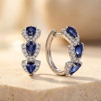 Alverina™ - Cerchi con Halo di Zaffiri Argentati